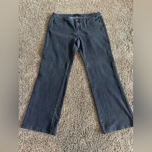 PrAna Women’s Jeans Gray/Black Wash Denim Straight Cut Size 14